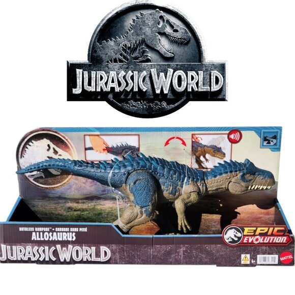 NEW Mattel Jurassic World Ruthless Rampagin Allosaurus Dinosaur Toy Action Figur - Picture 1 of 15